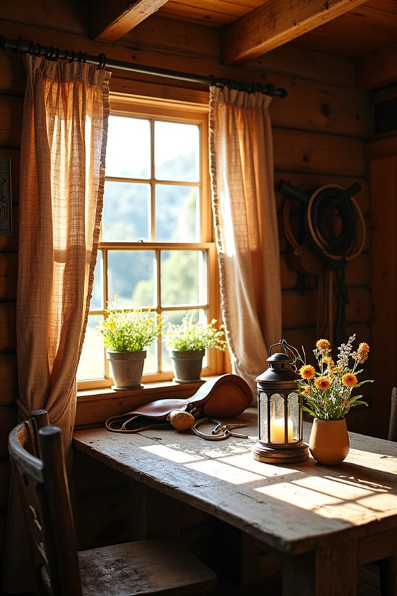 rustic window treatment design