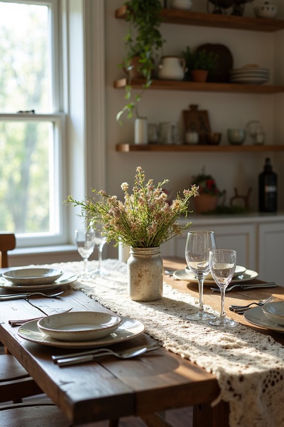 rustic wooden dining table