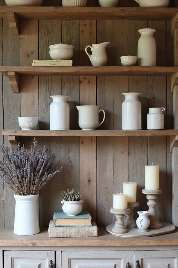 sustainable rustic wood shelves