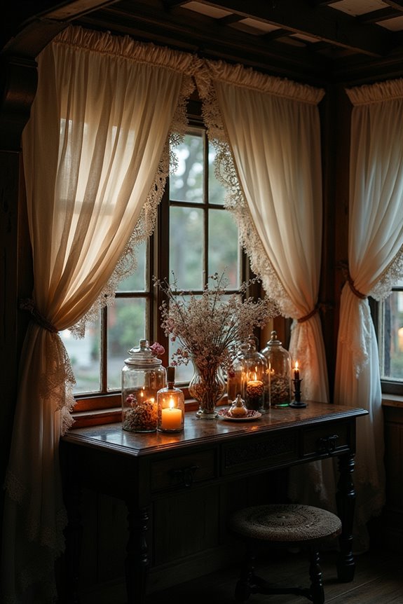 translucent delicate fabric drapes