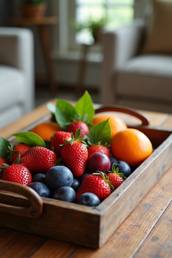 vibrant fruits in tray