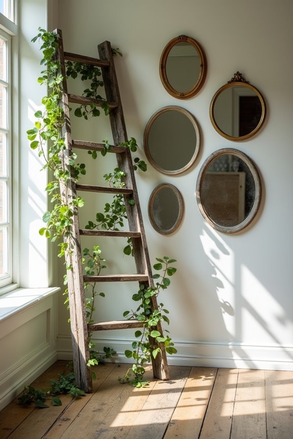 vintage mirror ladder frame