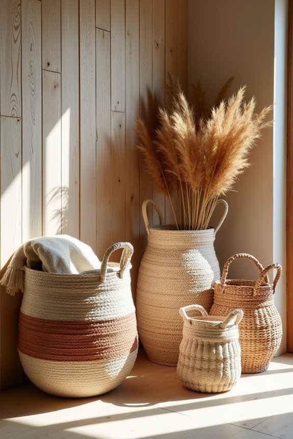 woven storage baskets collection