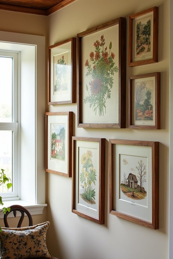 artistic display of prints