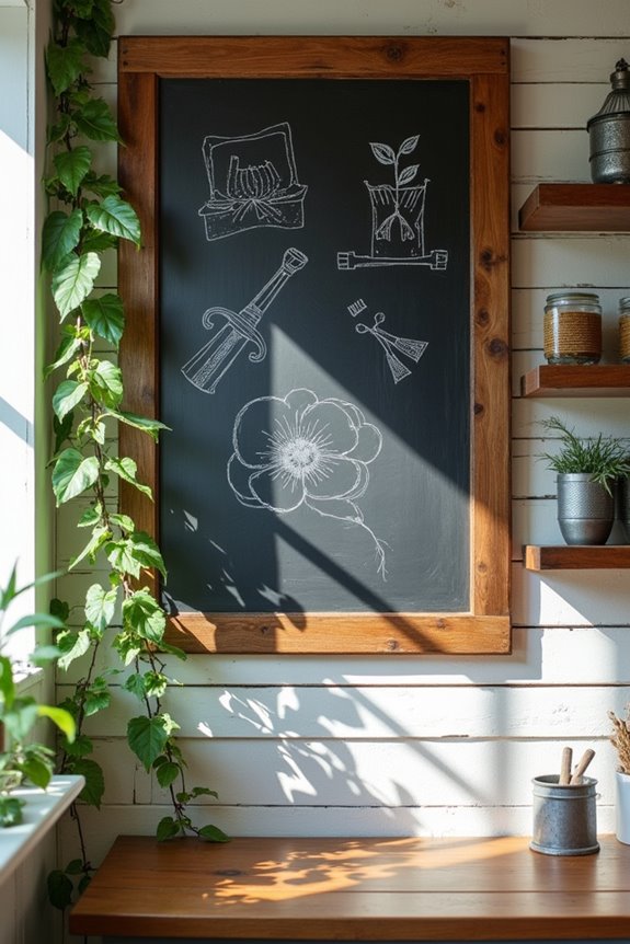 chalkboard themed decorative accents