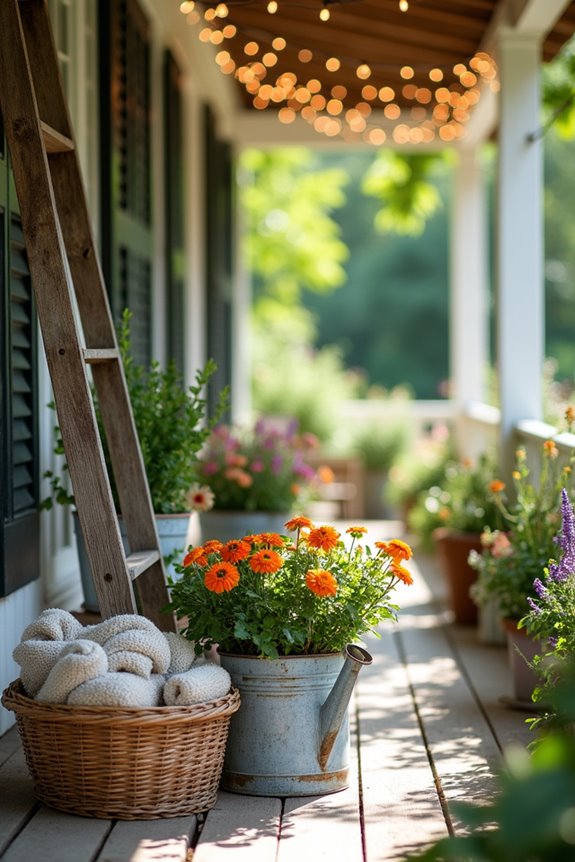 charming wooden display ladders