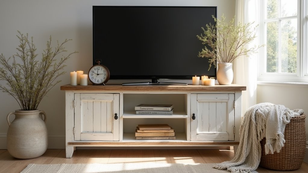 cozy farmhouse tv stand decor
