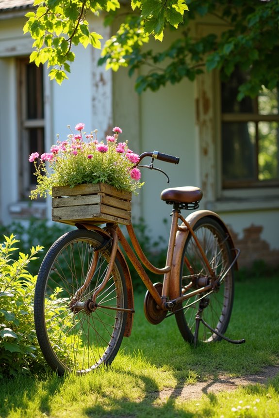 decorative bicycle flower planter
