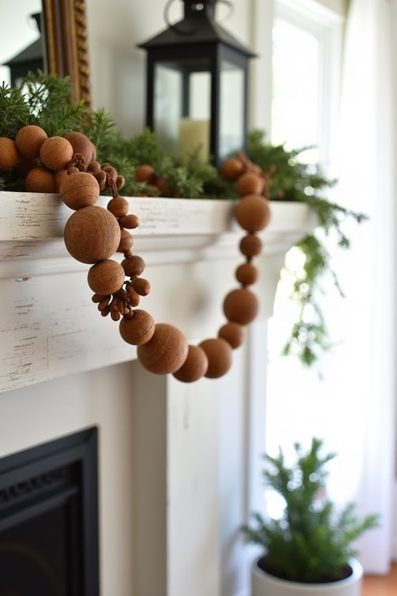 decorative wooden bead string