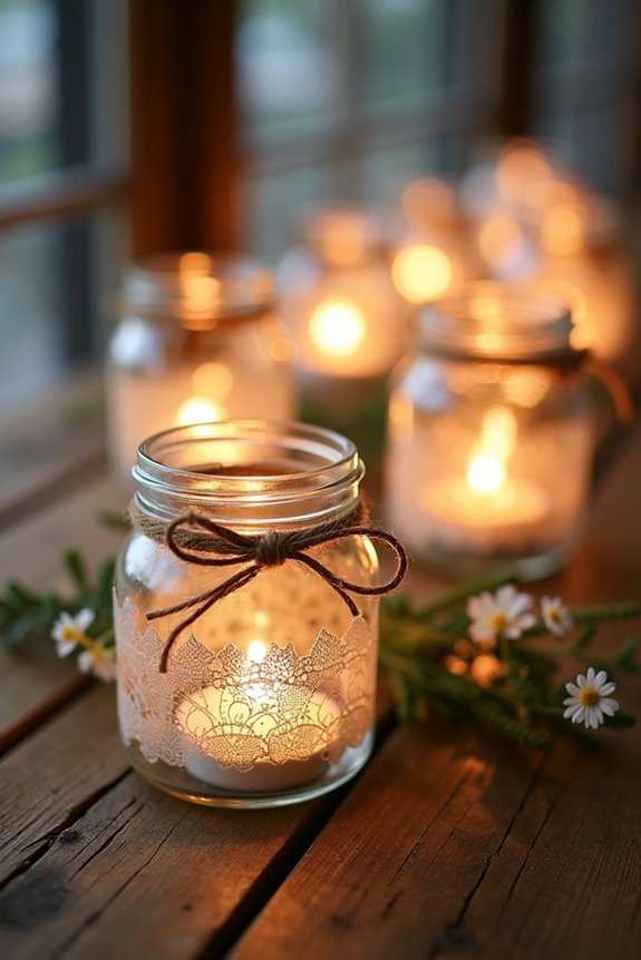 diy glass jar candleholders