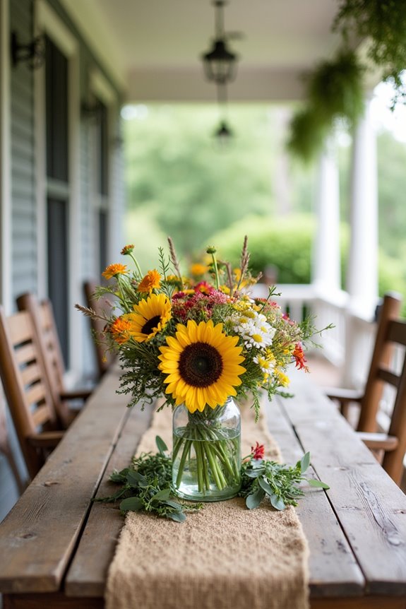 elegant floral arrangements displayed