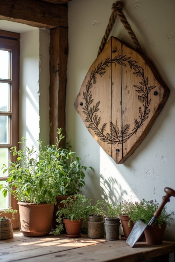 handcrafted natural wood signage