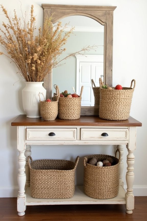 handcrafted woven storage baskets