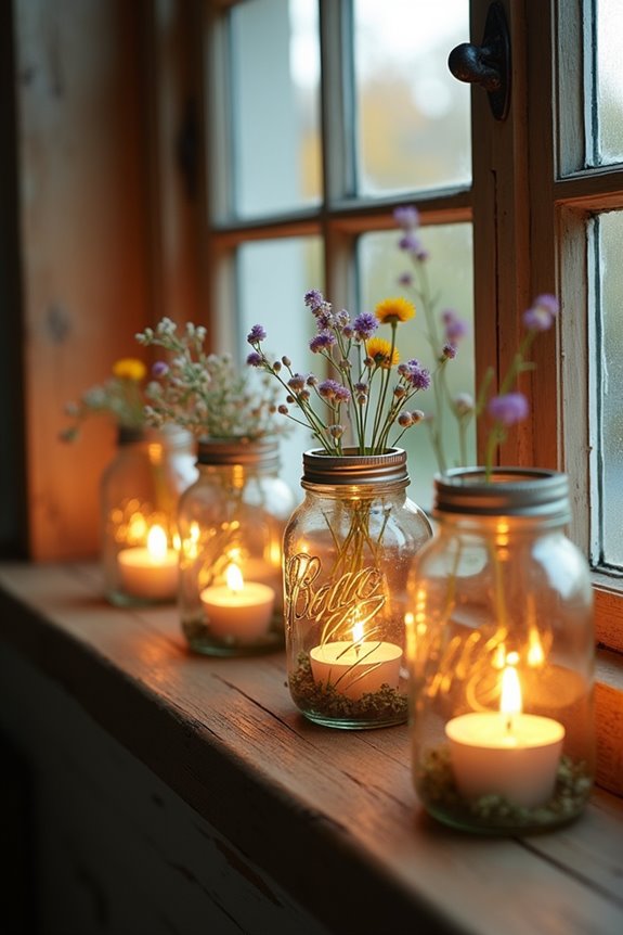 jar based candle decor