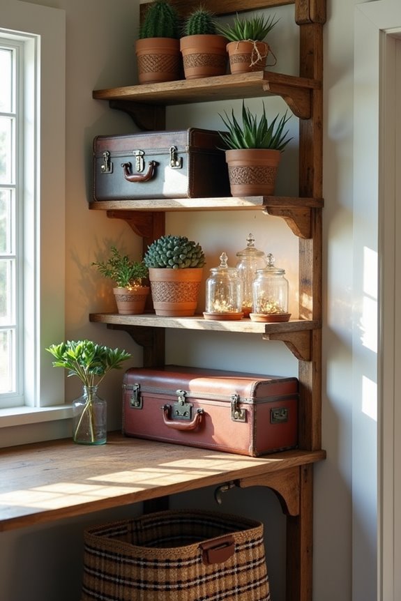 retro luggage for organization