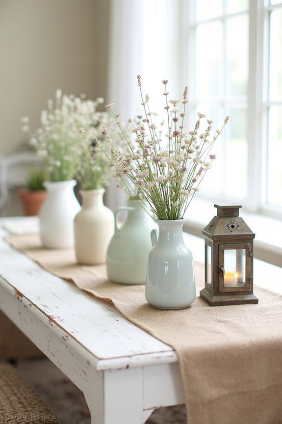 rustic decorative flower vases