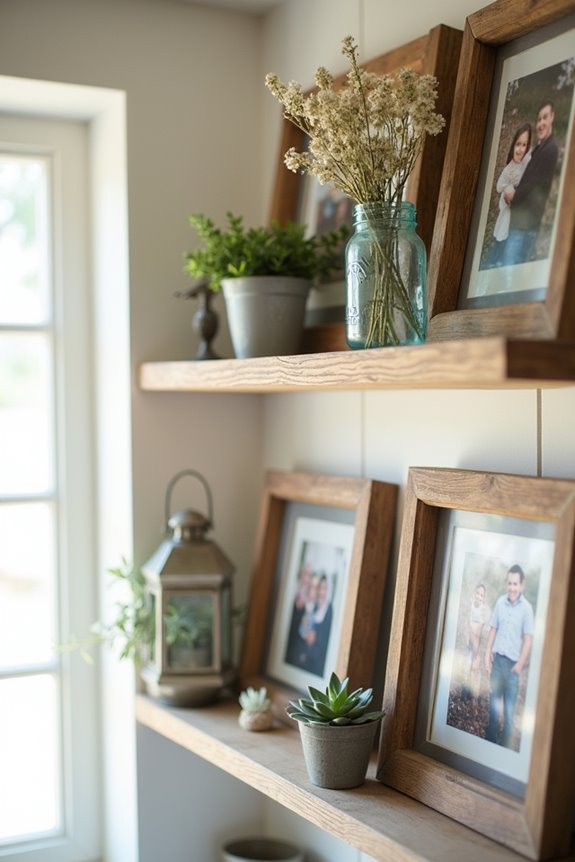 rustic family photo display