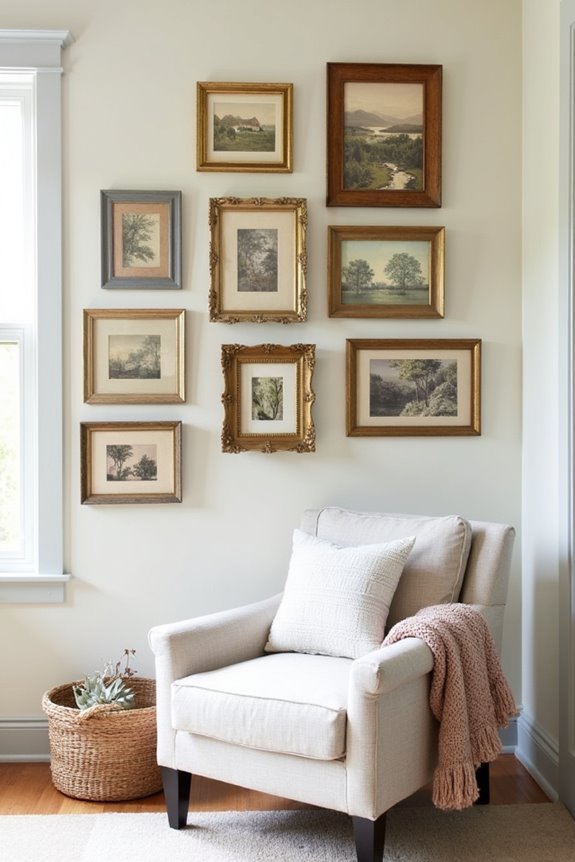vintage framed wall display