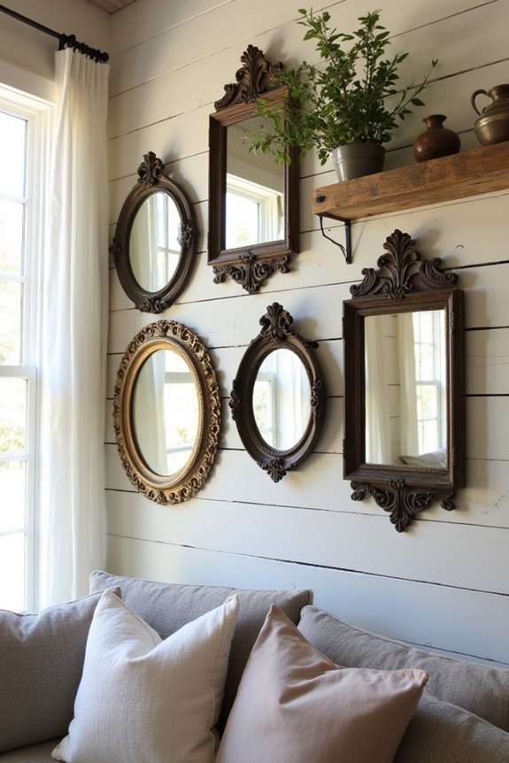 vintage reflective wall decor