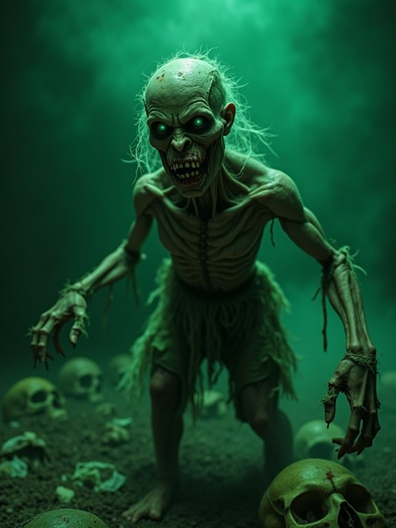 animated groaning zombie figure