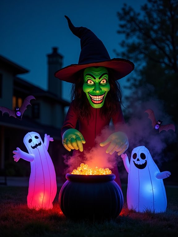 animated witch halloween decoration