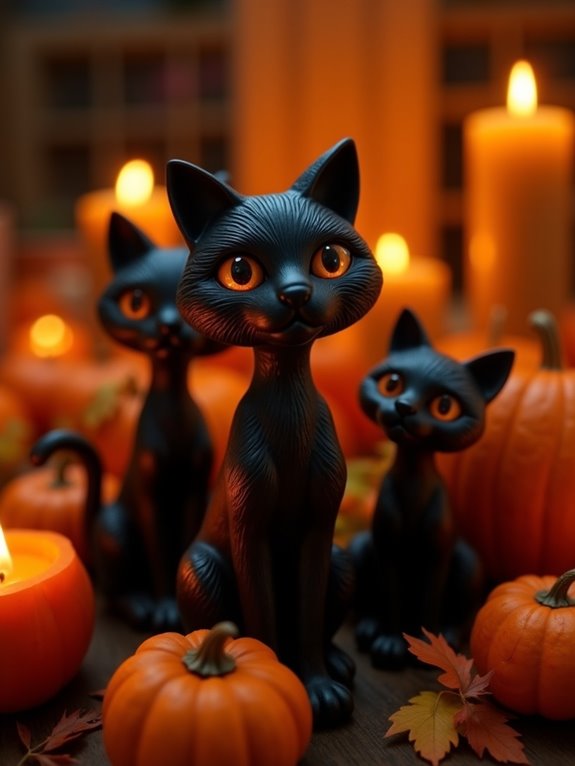 artistic black cat decor