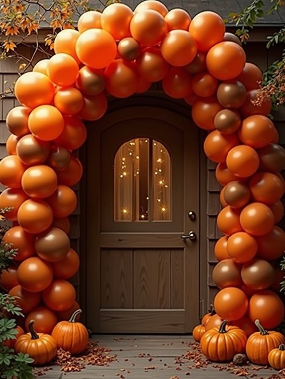 autumn festive balloon arch