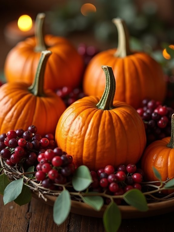 autumn pumpkin berry display