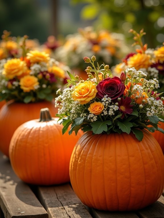autumn pumpkin planter centerpiece