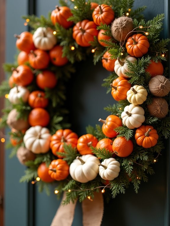 autumn pumpkin wreath decoration