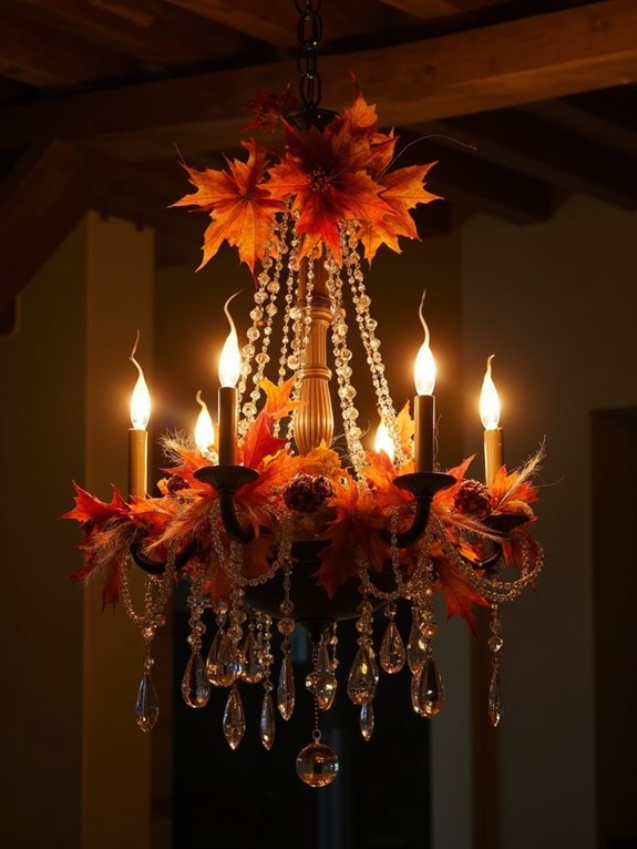 autumn rustic chandelier decor