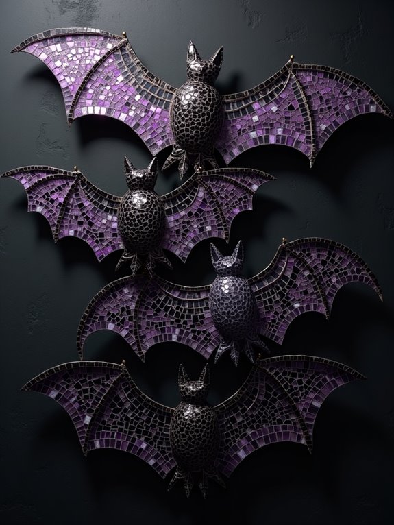bat mosaic art creation