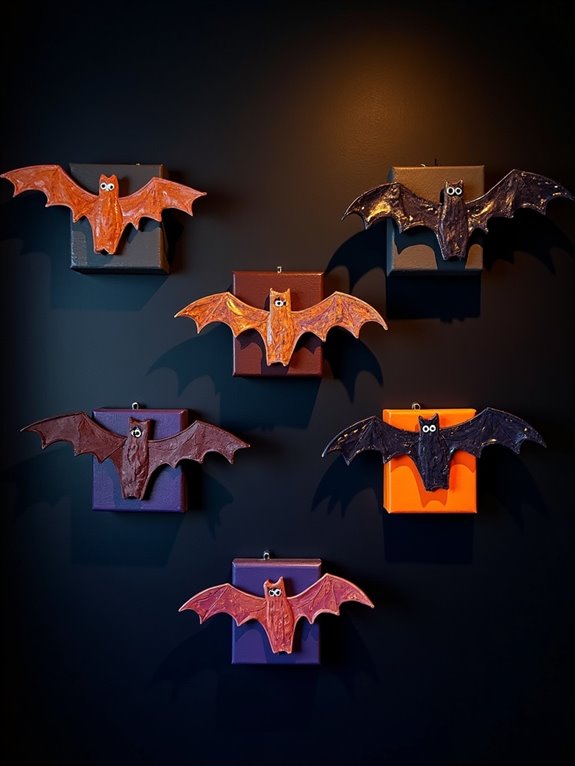 bat paintings for halloween