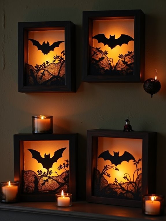 bat shadow box decor