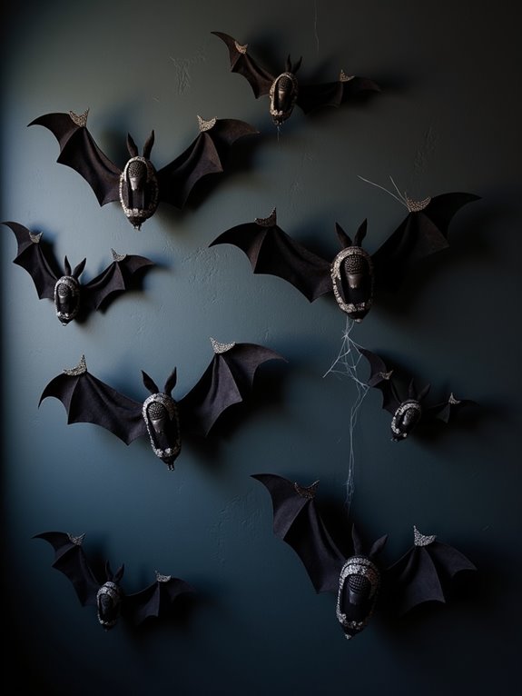 bat themed halloween decor
