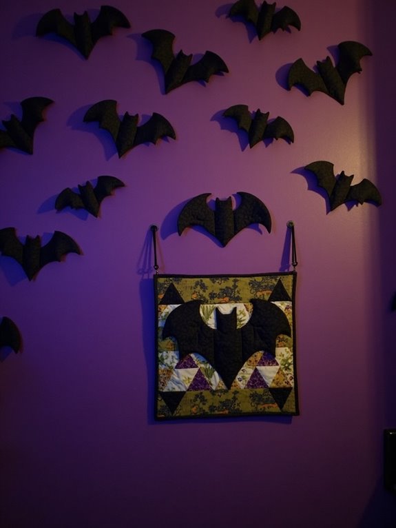 bat themed halloween quilt designs