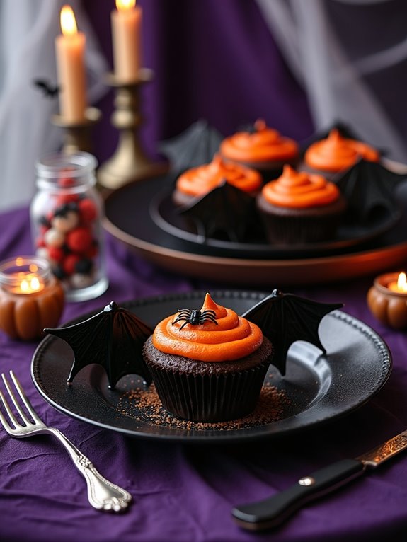 bat themed halloween tableware