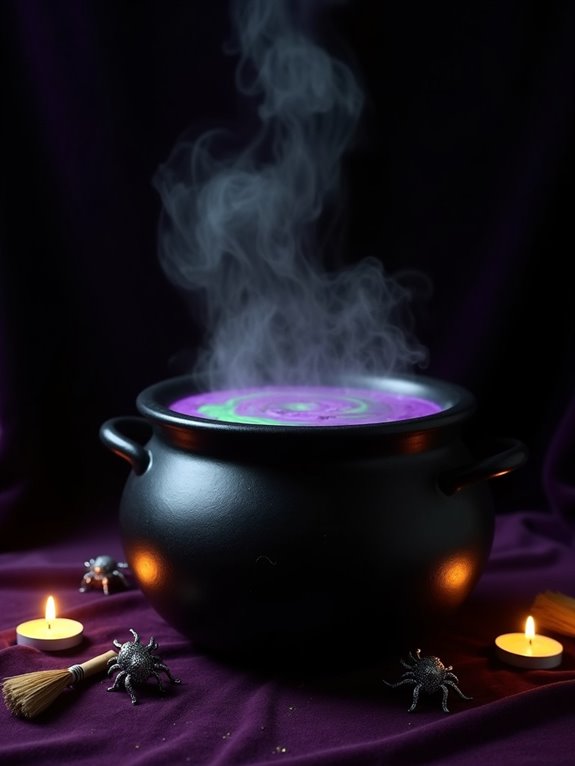 bewitching black cauldron centerpiece