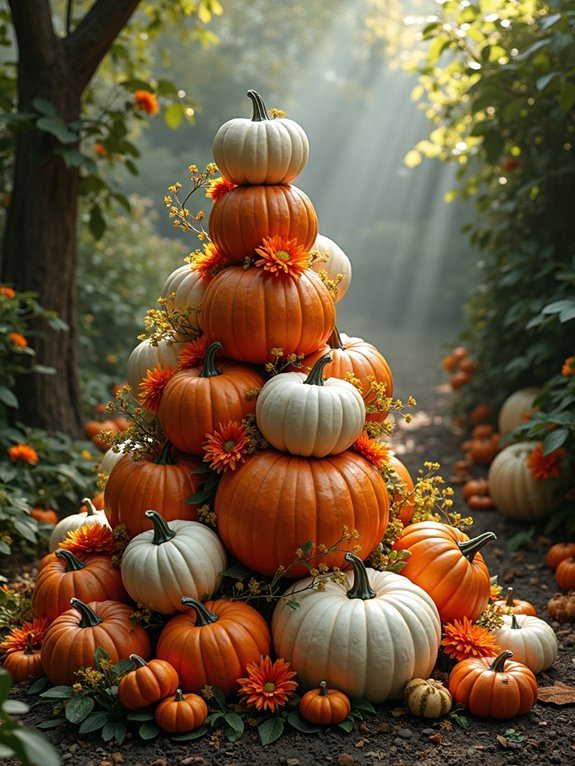 botanical autumn pumpkin display