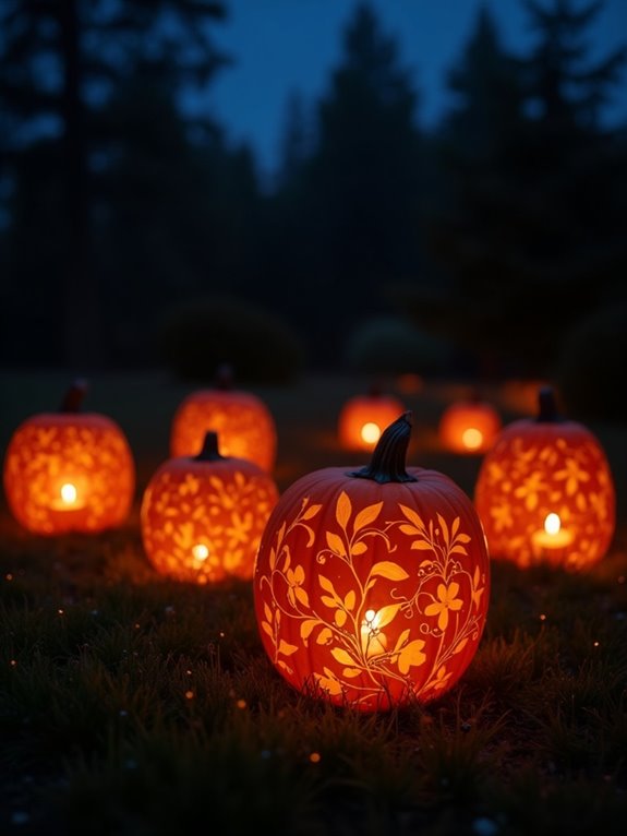 botanical pumpkin lantern decor
