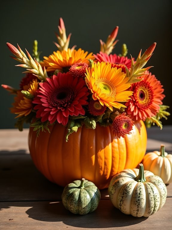bountiful autumn pumpkin arrangement