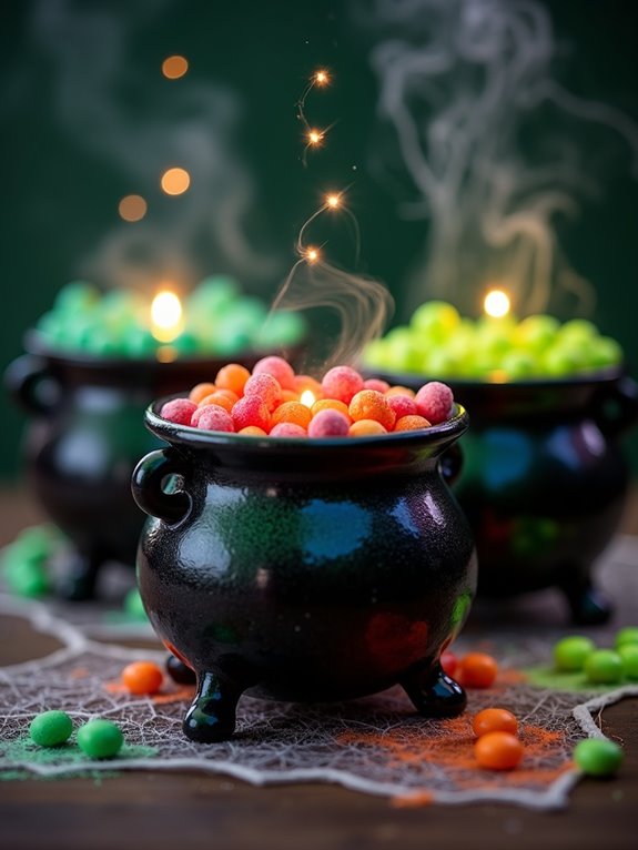 bubbling cauldron candy holder