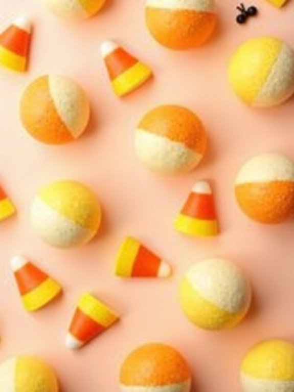 candy corn bath bombs