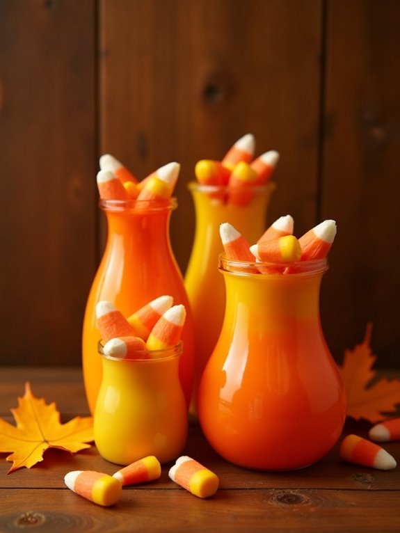 candy corn decor vases