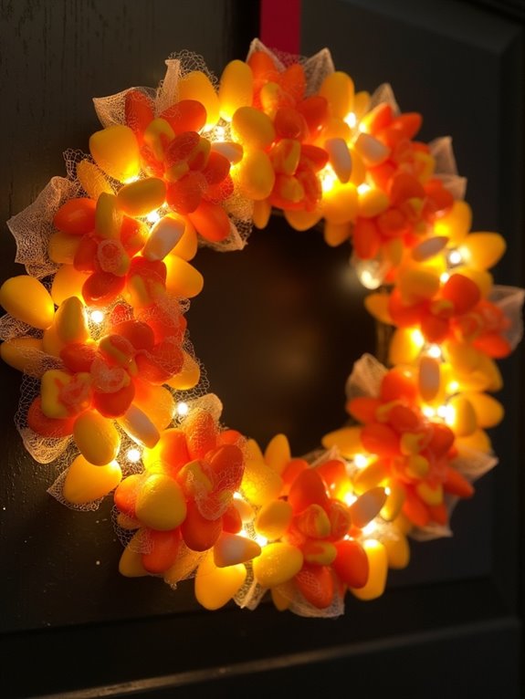 candy corn halloween wreath