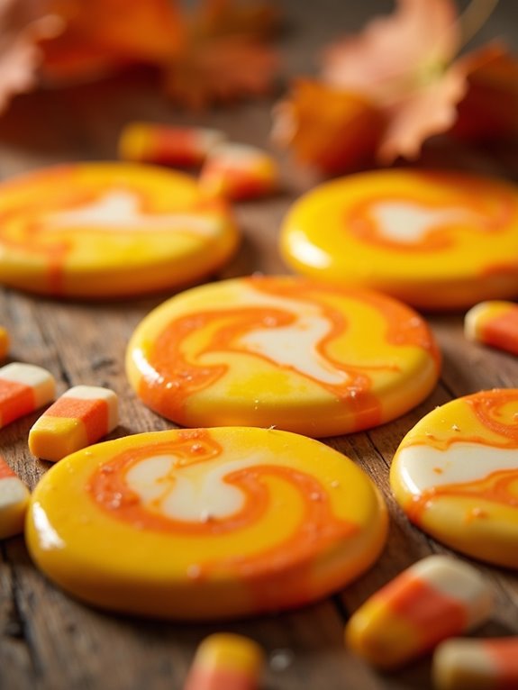 candy corn inspired coasters