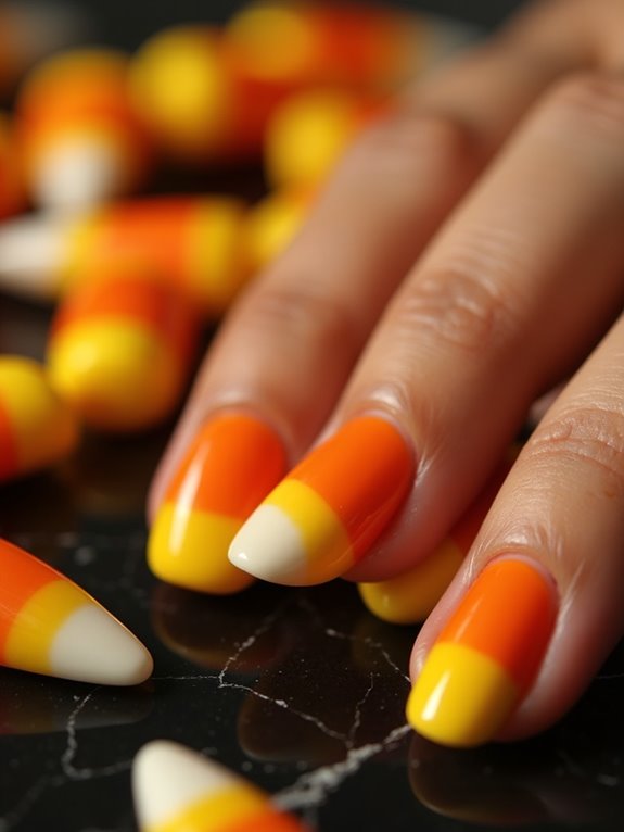 candy corn nail art