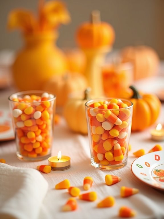 candy corn table decor