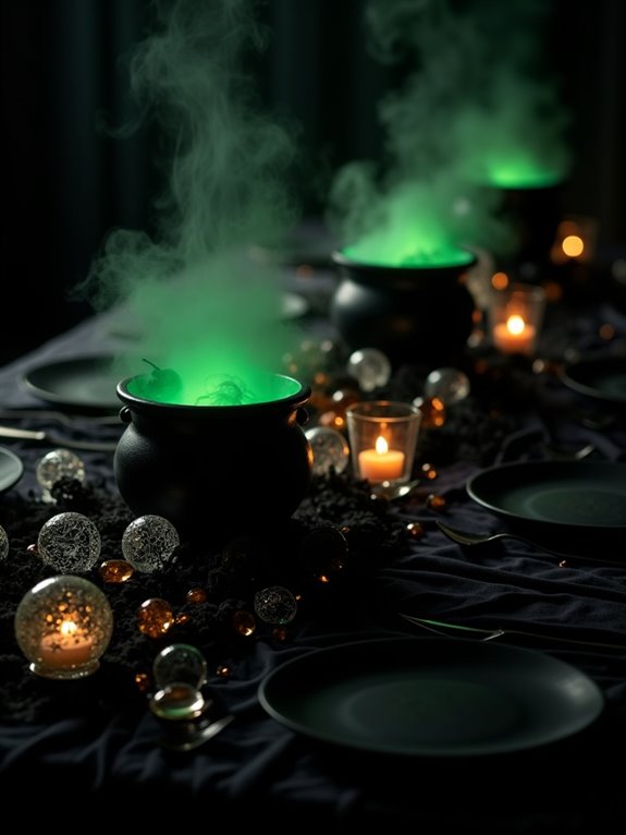 cauldron and crystal ball