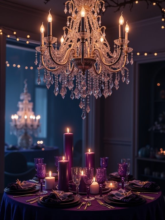 celestial twinkling chandelier ambiance